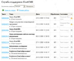 Список обращений пользователя в личном кабинете